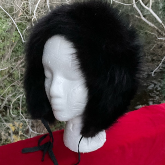 Vintage Accessories Vtg Faux Fur Russian Style Tie Under Chin Hat